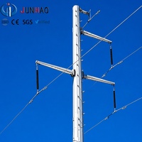 Poteau utilitaire en acier galvanisé à chaud, poteau électrique, poteau de distribution pour ligne aérienne, projet de réseau haute tension