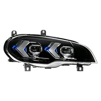 Ensemble de phares LED pour BMW X5 E70 2007-2013, lentille de projecteur laser, sourcil bleu DRL, clignotant séquentiel, plug and play