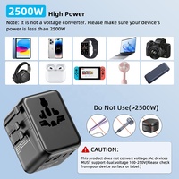Worldplug US UK EU AUS GaN 100W Chargeur de voyage universel Adaptateur mondial international Adaptateur de prise de voyage multi-nation