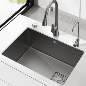 Kitchen Large Single Bowl Sink Integrated Basin 304 Stainless Steel Multifunctional Dish Washing Sink Vegetable Washing Sink - Product Image 1