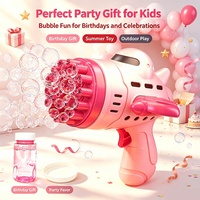 Pistolet à bulles électrique automatique en plastique, motif dessin animé, avec lumière, pour mariage, mousse amusante, été, extérieur, pour enfants, jouets en gros
