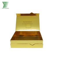Boîtes d'emballage pour extensions de cheveux en papier écologique avec fermeture magnétique, impression de logo personnalisée, couleur or laser de luxe