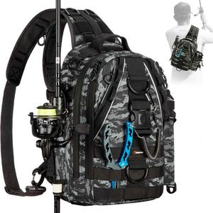 Muestra gratuita: Mochila de pesca con soporte para cañas y aparejos, bolsa de pesca ligera, impermeable, para pesca al aire libre - Product Image 1