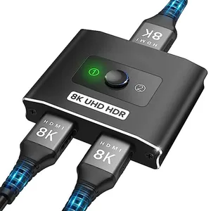 Độ phân giải cao HDMI Switcher 8k60hz 1x2 Bi-directional Switcher hỗ trợ 8k60hz 4K120hz HD độ phân giải đầu ra HDMI DOLBY TRUEHD cho PC