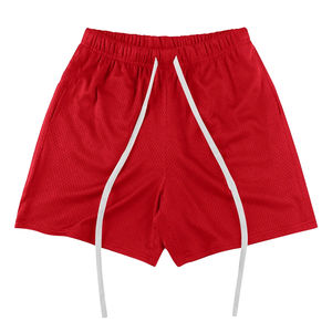 2025 Oem Logo 100% Polyester Plaine Tackle Broderie Garçons Gym Shorts Lâche Cordon Streetwear Maille Basketball Shorts pour Hommes - Product Image 2