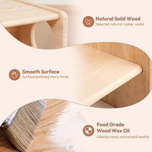 Ensemble table et chaises en bois massif pour enfants, mobilier d'apprentissage Montessori pour usage domestique - Product Image 5