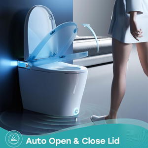 Toilette intelligente, ouverture/fermeture automatique du couvercle, avec eau chaude instantanée, siège chauffant allongé, sèche-linge, désodorisation. - Product Image 4