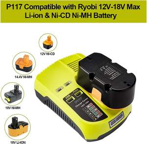 Chargeur double <span class=keywords><strong>chimie</strong></span> QIYUN Ryobi One Plus pour outils électriques, P117, plug-and-play, 12V 14.4V 18V <span class=keywords><strong>NI</strong></span>-Cd <span class=keywords><strong>NI</strong></span>-Mh Li-Ion 54W, double USB - Product Image 2