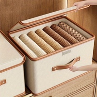 Organisateur de tiroir de garde-robe en tissu Oxford empilable avec couvercle pour ranger les chaussettes, les sous-vêtements, les pantalons, les jeans et les vêtements