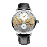 Montres mécaniques automatiques en acier pour hommes, design d'usine et personnalisation par lots, avec petit second cadran apparent, pour marque privée