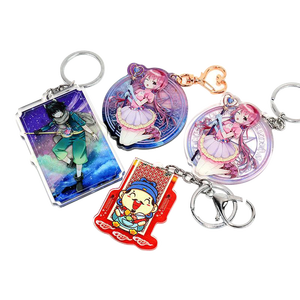 HAPPY GIFT Fashion Anime Cartoon Plastic Acrylic Keychain Personalized Custom Printed Acrylic Blank Key Chains for Gift Bag