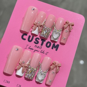 <span class=keywords><strong>Uñas</strong></span> <span class=keywords><strong>Postizas</strong></span> Acrílicas 3D Hechas a Mano al por Mayor, Forma Ataúd Larga, 10 Uds., <span class=keywords><strong>Uñas</strong></span> Falsas Reutilizables - Product Image 6