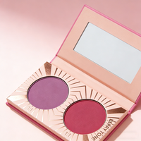 Palette de blush minérale à deux couleurs, imperméable, sans cruauté, végétalienne, haute pigmentation, poudre, logo personnalisé ODM, finition mate
