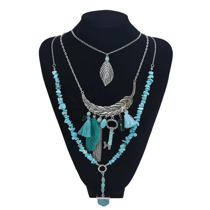 Fashion Turquoise Jewelry Manufacturer China 925 Sterling Silver Turkish Necklace Jewelry