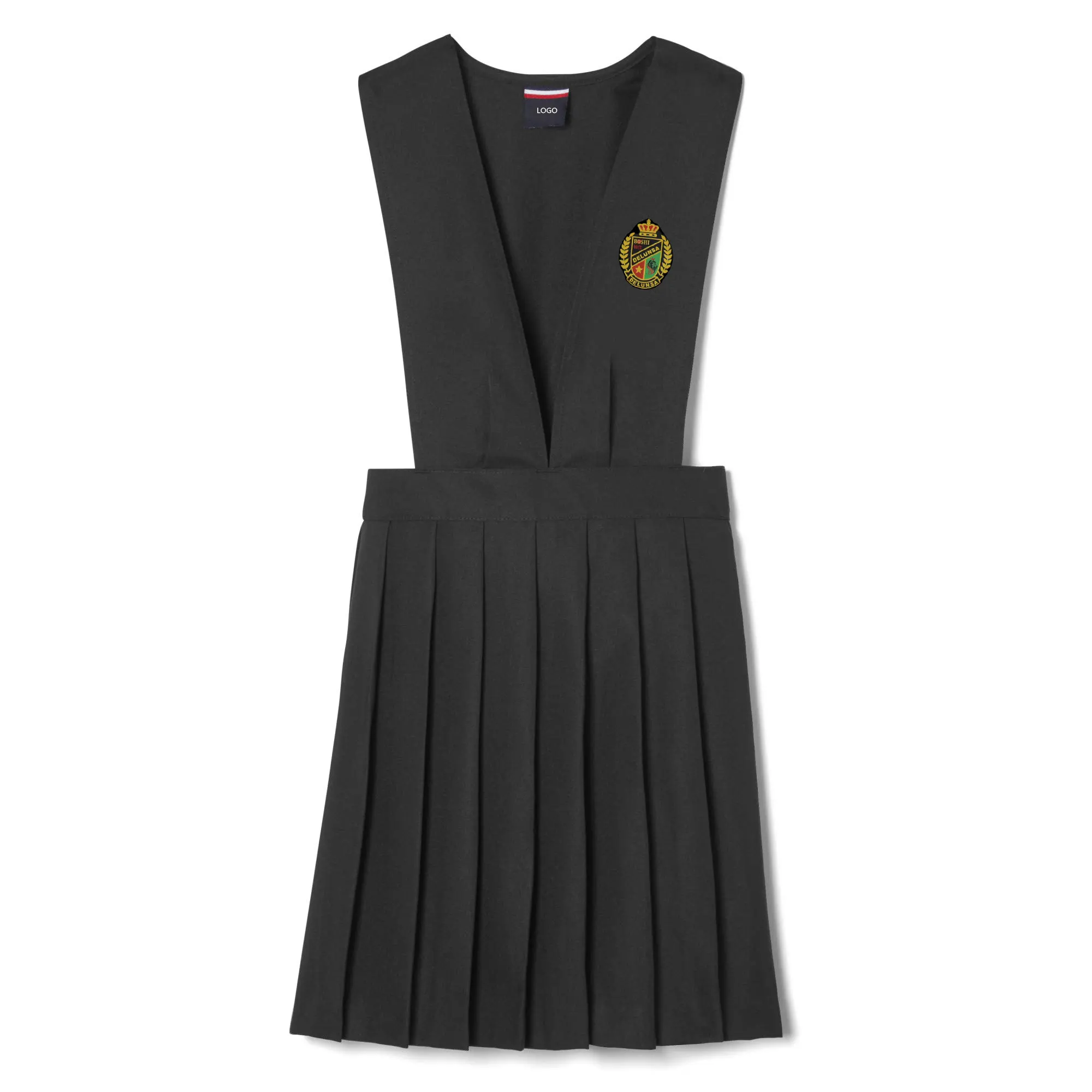 Preço de fábrica design personalizado uniformes do ensino médio primário para meninas escola pinafore vestido