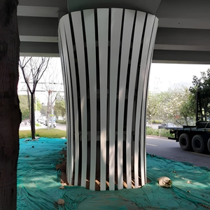 Panel de Muro Cortina Curvo de Aluminio Ranurado, Componente de Revestimiento Exterior para Fachadas de Puentes y Paisajes Laterales - Product Image 5