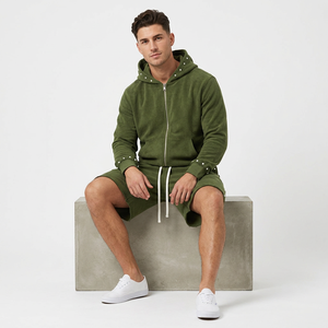 Ensemble 2 pièces pour homme de haute qualité, style streetwear américain délavé à l'acide, 100% coton, comprenant un short tricoté et un sweat à capuche Saint Vanity - Product Image 6