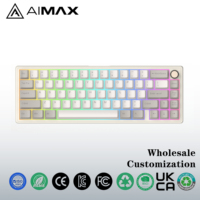 Clavier de jeu compact mécanique 66 touches, trois membranes, sans fil, rétroéclairage LED RGB, interrupteurs blancs, clavier de bureau en anglais