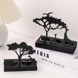 Artisanat Métallique Créatif Animaux : Bougeoirs et Ornements Éléphant, Élan, Girafe – Décoration Maison, Cadeaux d'Art de Noël - Product Image 3