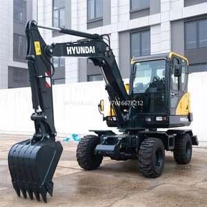 Mini-excavatrice Hyundai HW60ECO de 6 tonnes avec lame de bulldozer, d'occasion, à quatre roues motrices, pour travaux de terrassement - Product Image 2