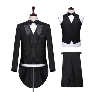 Male magician black and white light version tuxedo Bel Canto singer stage performance chorus conductor vest suit dress