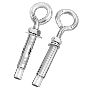 Boulon <span class=keywords><strong>d</strong></span>'<span class=keywords><strong>ancrage</strong></span> de suspension 304 SS résistant à la corrosion <span class=keywords><strong>avec</strong></span> <span class=keywords><strong>anneau</strong></span> de chute, robuste, lot de 10 - Product Image 2