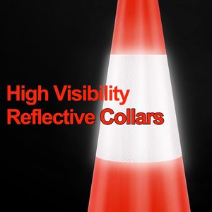 CITICITY Paquete de 6 Conos de Tráfico de 18 Pulgadas, Conos de Estacionamiento con Peso, Conos de Seguridad Naranja con Collares Reflectantes para Control de Tráfico y Control de Multitudes - Product Image 4