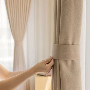 Proveedor de fábrica Color crema Jacquard Chenille Herringbone cortinas modernas gruesas cortinas opacas completas para sala de estar dormitorio - Product Image 4