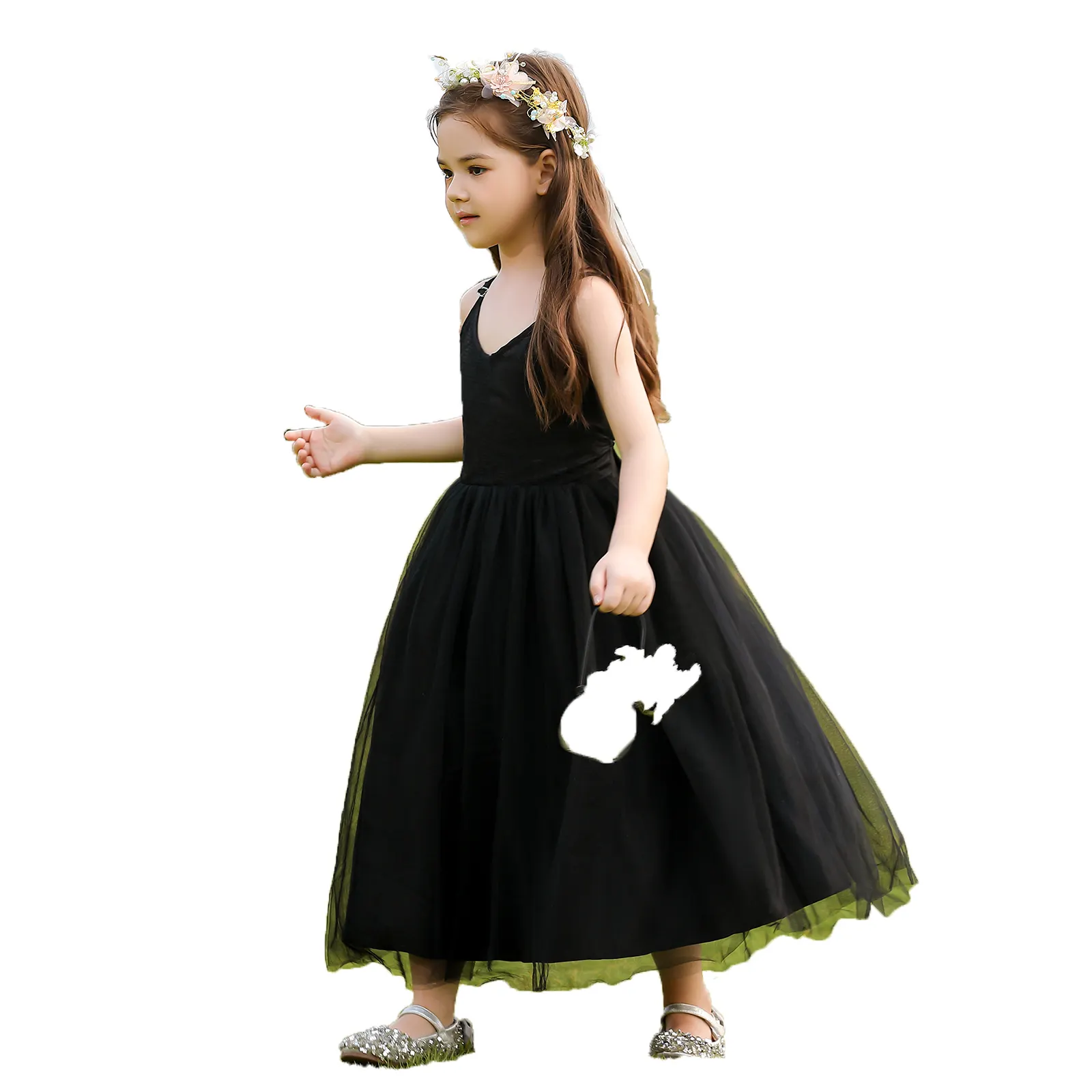 Neues Design Spitzen Ballkleid Party Ausstellung Großhandel hochwertiges Teenager-Blumenmädchen-Kleid Kleider Stickerei