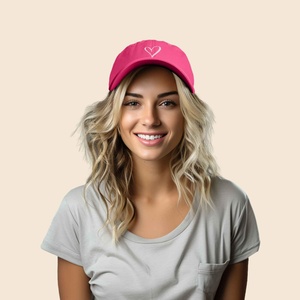 Gorra Deportiva de 6 Paneles con Estampado Personalizado en Rosa Intenso, Gorra de Papá Informal para Exteriores, Gorra de Algodón Suave Sin Estructura - Product Image 3