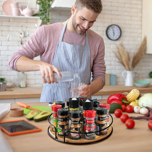 Kitchen Rotating <b>Tray</b> Round Stainless Steel <b>Storage</b> Box With Lid For Food Container Standing Type 1st Floor - Product Image 3