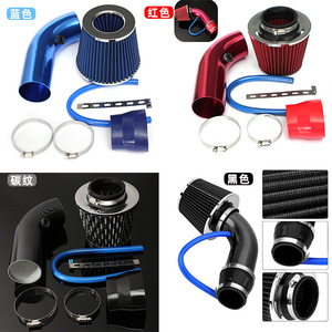 Kit Universal de Colector de Admisión de Aleación de Aluminio 64-76mm con Filtro de Aire Azul y Abrazaderas para Modificación de Motor de Coche - Product Image 5