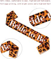 Banda de satén suave con estampado de leopardo para despedida de soltera, despedida de soltera de la novia, accesorios y suministros de decoración para fiesta de despedida de soltera