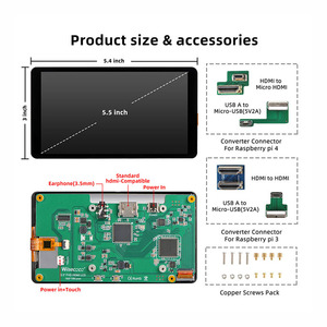 Monitor TFT-LCD IPS de 5.5 Pulgadas y 1920x1080 para Raspberry <span class=keywords><strong>Pi</strong></span>, Pantalla Táctil para Android, Linux, <span class=keywords><strong>TV</strong></span> <span class=keywords><strong>Box</strong></span> - Product Image 4