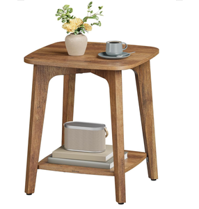 Mesa Auxiliar Multifuncional Moderna de Madera Maciza con 2 Niveles de Almacenamiento, Mesa Auxiliar Estrecha Plegable para Dormitorio y Sala de Estar - Product Image 1