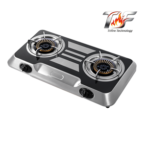 Fornello a <span class=keywords><strong>Gas</strong></span> da Tavolo Trifire, Nuovo Design in Acciaio Inox a Doppia Fiamma con Accensione Automatica, Molto Richiesto in Medio Oriente - Product Image 2