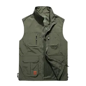 Spring and summer outdoor multi-pocket vest photography fishing men waistcoat thin mountaineering travel