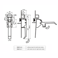 Serrure à levier de compression robuste en alliage de zinc noir pour porte de chambre froide et armoire électrique