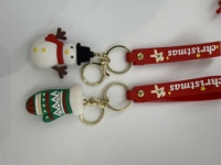 Porte-clés en acrylique PVC de la série de Noël, Père Noël, Bonhomme de neige, Renne, Sapin de Noël, avec liquide flottant et sable mouvant, pour cadeau