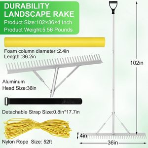 <span class=keywords><strong>Râteau</strong></span> à algues amovible en aluminium, coupe-herbes flottant <span class=keywords><strong>pour</strong></span> lacs, <span class=keywords><strong>pour</strong></span> l'élimination des plantes aquatiques, des nénuphar et des feuilles de cattail, outil de nettoyage <span class=keywords><strong>pour</strong></span> bassins aquatiques - Product Image 5
