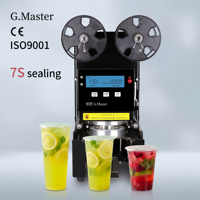 Machine à sceller automatique 110V à économie d'énergie pour cartons et gobelets, scelleuse électrique pour thé Boba, idéale pour les magasins de boissons - Stock USA