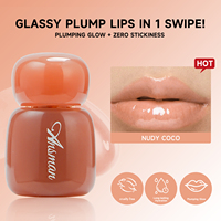 SheDiary Huile à Lèvres Scintillante Longue Durée Effet Repulpant Hydratant Gloss Nude Cacao 15ml Format Voyage