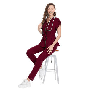 Uniformes <span class=keywords><strong>de</strong></span> tela Antifluidos Scubs Medical Scrub Enfermera Conjuntos <span class=keywords><strong>Doctor</strong></span> Uniformes Para Mujer Hospital Uniform Set - Product Image 3
