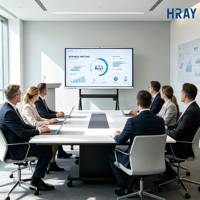 Pantalla de Conferencia HRAY de 100 Pulgadas con Vidrio Templado de 4 mm a Prueba de Explosiones, Sistema de Reconocimiento Automático, Compatible con OEM y ODM