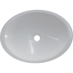 Lavabo de baño ovalado de superficie sólida respetuoso con el medio ambiente, lavabo duradero debajo de montaje en material ecológico, 1 unidad - Product Image 3