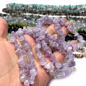 Collier de perles en cristal naturel, pierres de guérison en cristal, gravier coloré, perles en vrac, pierres en cristal avec trou pour bijoux - Product Image 1