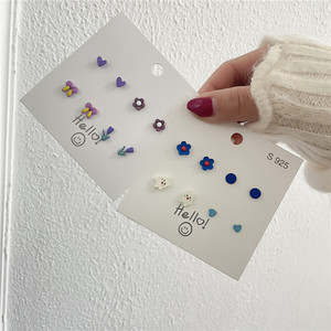 Pendientes de estilo coreano para mujer, joyería de cerámica con forma de corazón y cerezas - Product Image 4
