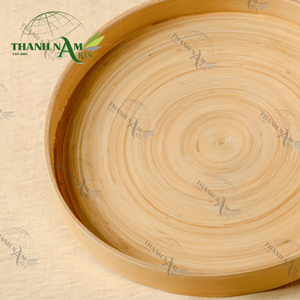 Plateau décoratif fait main OEM pour table basse Organisateur en bambou naturel avec poignées pour la présentation des repas - Product Image 4