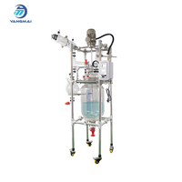 Reactor de vidrio encamisado industrial personalizado de 30L, tipo visual transparente, para procesamiento y producción piloto de productos químicos finos
