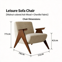 Fauteuil en bois de style moderne, compact, une place, mobilier pour la maison, salon, balcon et maison d'hôtes
